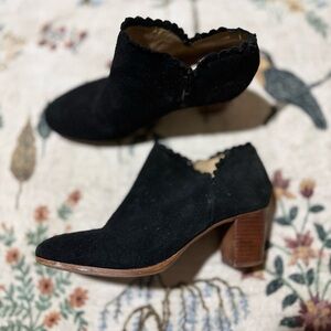 Jack Rogers Ankle Boots Booties Shoes Womens Size 8.5 Black Suede Side Zip Up